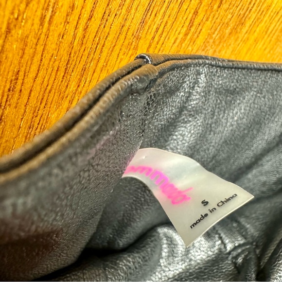 Commando Faux Leather Paperbag Tie Waist Tapered Leg Pants Black Small S - Picture 8 of 14